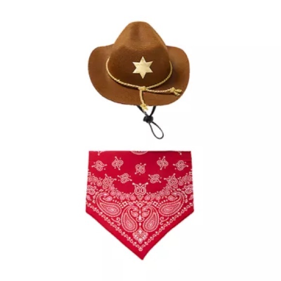 Petsmart Thrills & Chills Cowboy Hat & Bandana, Dog & Cat Large/X Large - Picture 4 of 7